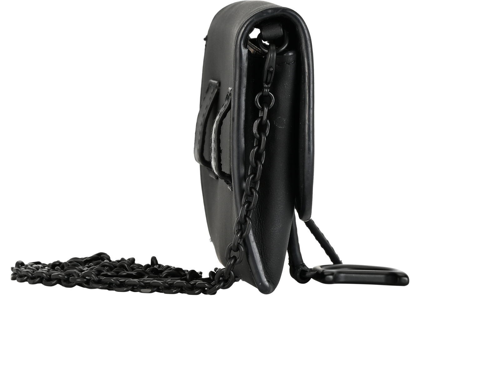 Card Belt Bag, &pound;490, Handbags, Black, Leather, Side view